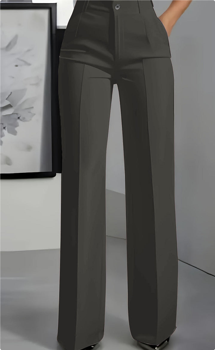 Pantalon minimaliste femme en polyester - tombé du tissu