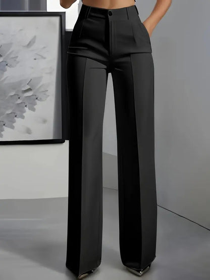 Pantalon minimaliste femme en polyester - détail poche