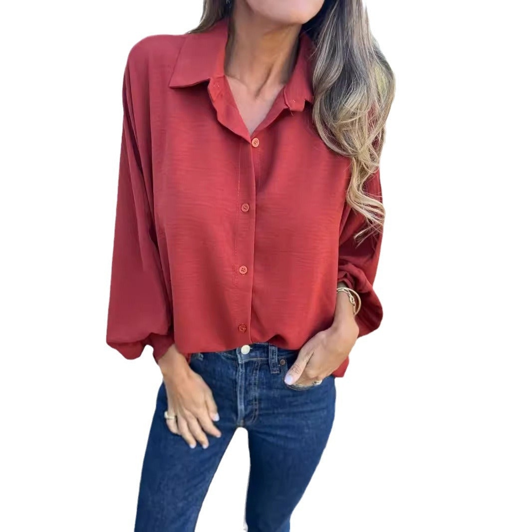 Chemise femme manches longues à col boutonné - détail des manches