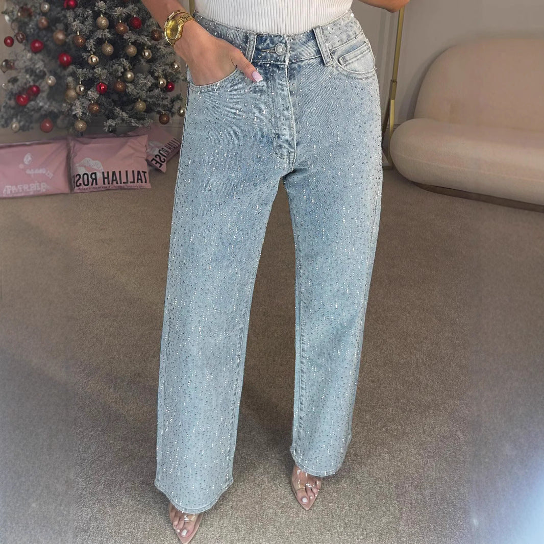 Pantalon taille haute vue de face