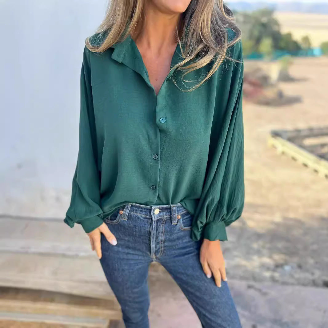 Chemise femme manches longues à col boutonné - détail des boutons
