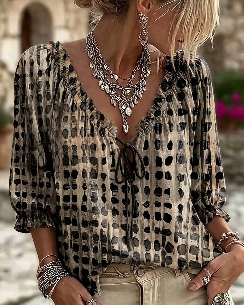 Chemise à motifs ethniques - association tenue