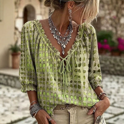 Chemise imprimée à pois - coupe régulière
