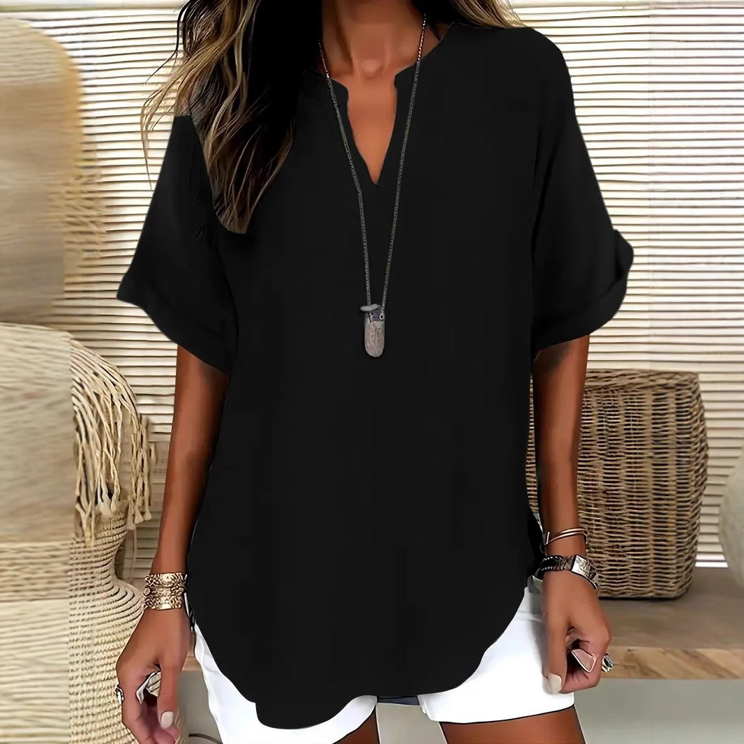 Chemise femme ample manches chauve-souris - portée en tenue