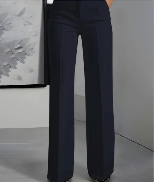 Pantalon minimaliste femme en polyester - vue de profil