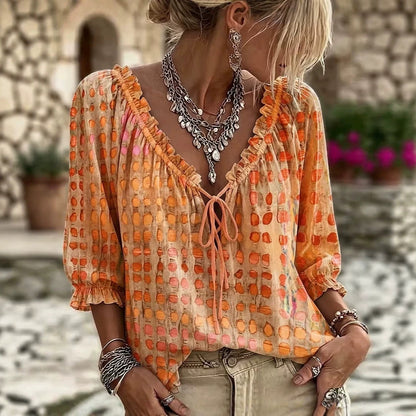 Chemise casual chic à motifs graphiques - détail