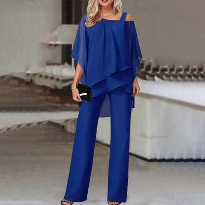 Ensemble femme haut manches chauve-souris et pantalon droit - look complet