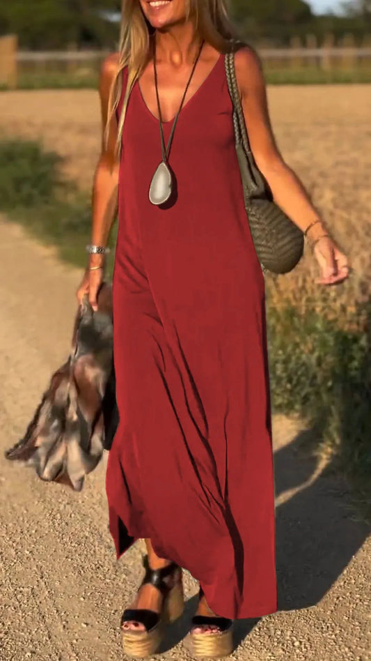 Robe à bretelles portée en tenue de soirée