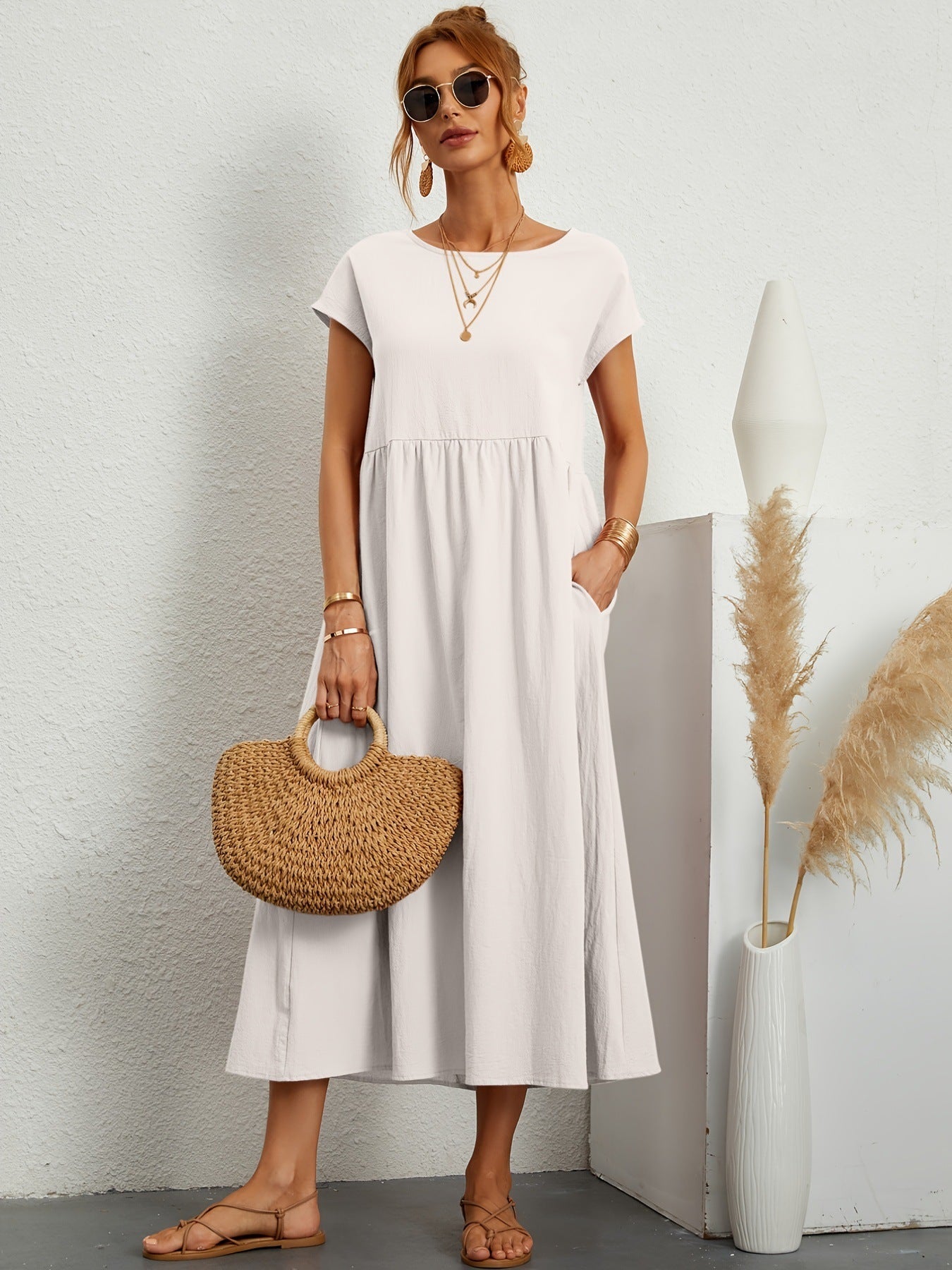 Robe longue femme, mise en situation quotidienne