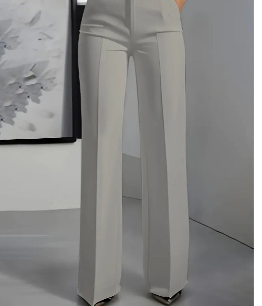 Pantalon minimaliste femme en polyester - porté en tenue