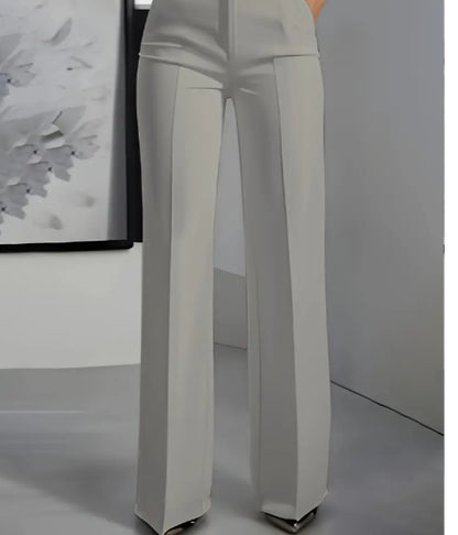 Pantalon minimaliste femme en polyester - porté en tenue