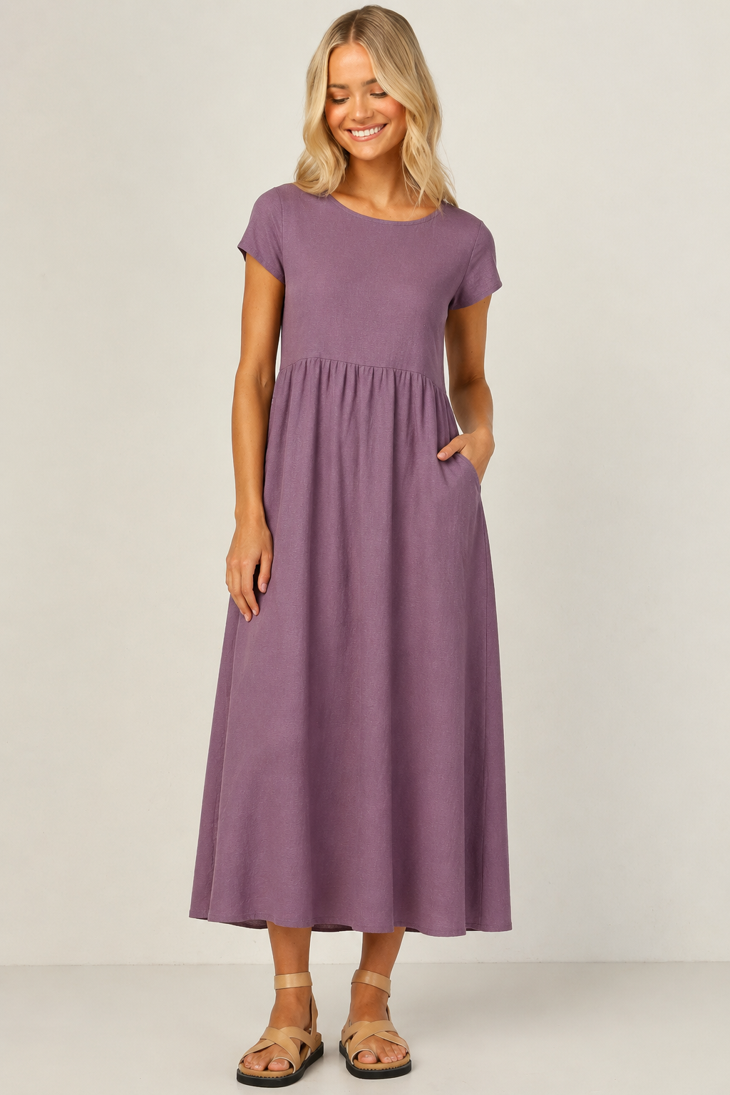 Robe Longue Sans Manches en Coton