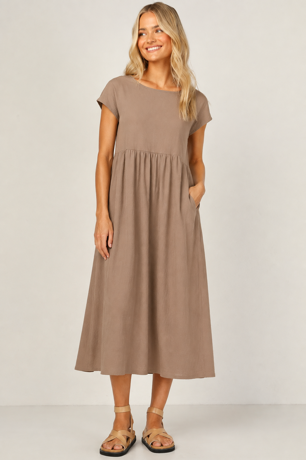 Robe Longue Sans Manches en Coton