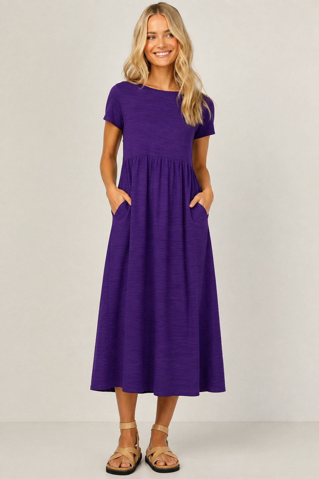 Robe Longue Sans Manches en Coton