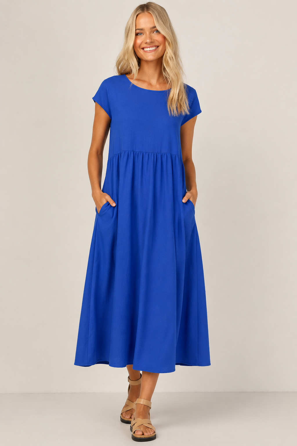 Robe Longue Sans Manches en Coton